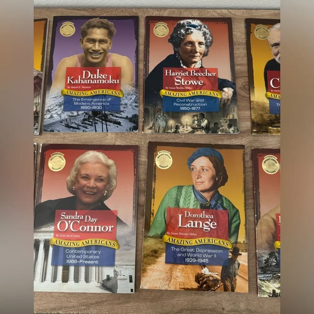 Lot Of 8 Amazing Americans Biography Books Wright Group Readers Home School Lear
